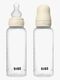 BIBS Medium Flow Fläschchen Silicone 2er-Pack 270 ml, Ivory