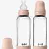 BIBS Medium Flow Glas Fläschchen Silikon 2er-Pack 240 ml, Blush
