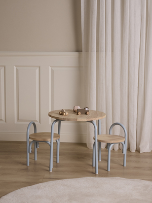 Alice & Fox CLEO Tisch und Stühle, Blau/Natur