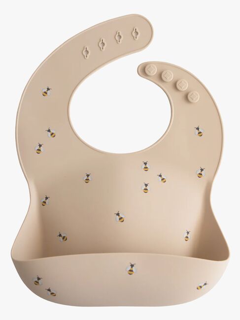 Mushie Lätzchen Silikon Bees, Beige