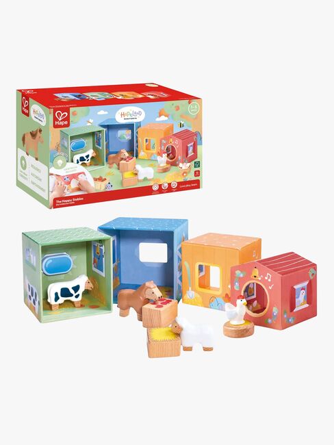 Hape Geschichtenbuch mit Spielset The Happy Stables