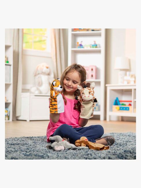 Melissa & Doug Handpuppen Kuscheltiere Zoo, 4 Stück