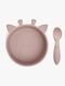 nuuroo Elia Giraffe Tellerset 2er-Pack Silikon, Woodrose