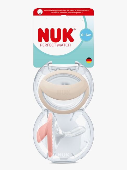 NUK Perfect Match Schnuller 2er-Pack Größe 1, Beige/Red