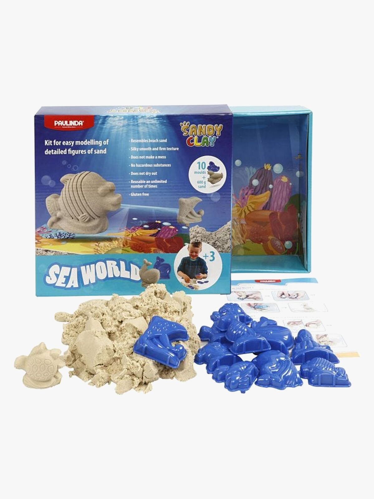Sandy Clay Modelliersand Sea World Set, Beige
