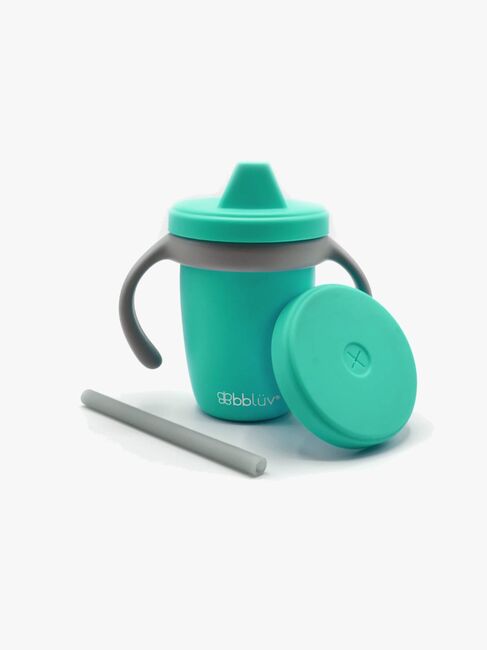 bblüv Becher Kleckerfrei 4-in-1, Aqua/Grey