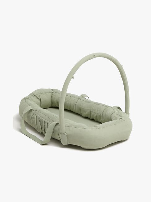 Alice & Fox ALBA Babynest mit Griffen, Green Muslin