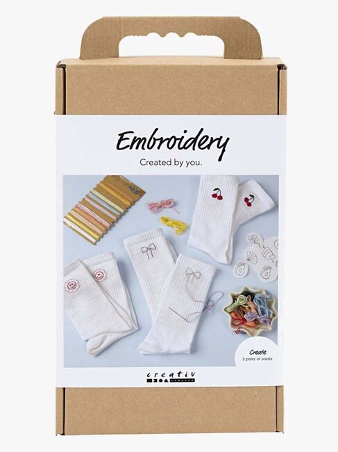 Creativ Company Bastelset Stickerei Socken