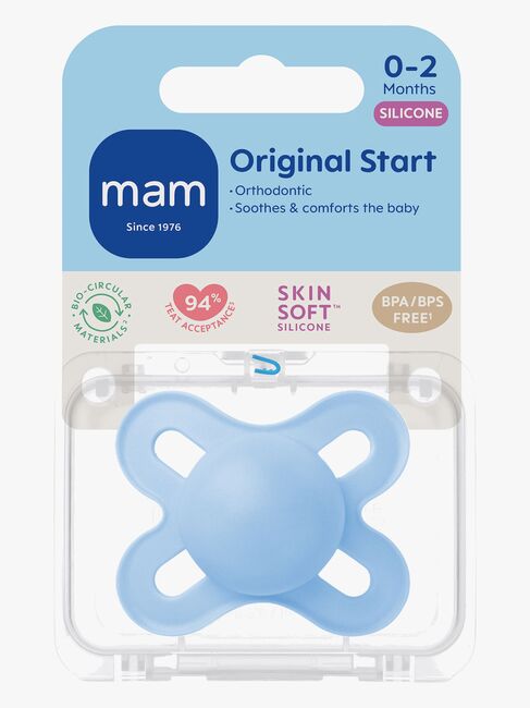 MAM Original Start Silikon Schnuller 0-2m, Blau