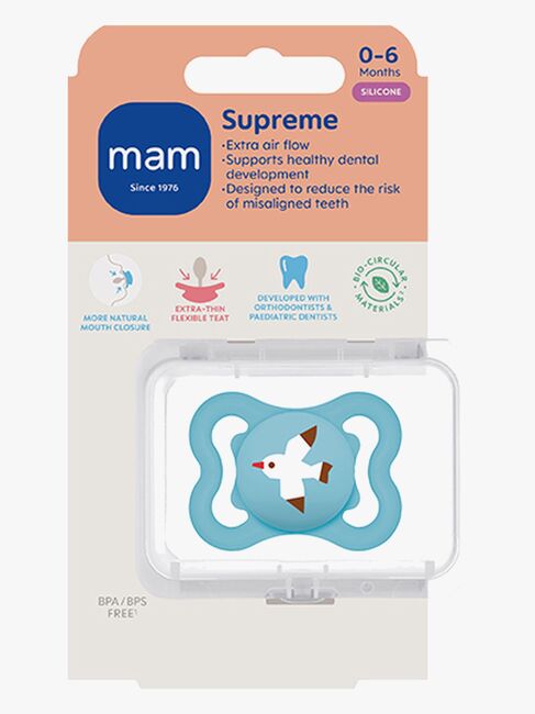 MAM Supreme Schnuller Silikon 0-6m, Blau