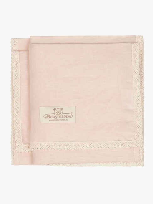 BabyMatex Leinen-Babydecke 75 x 100 cm, Rosa 