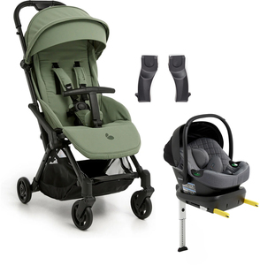Beemoo Easy Fly Lux 4 Buggy inkl. Route i-Size Babyschale & Basis, Sea Green/Mineral Grey