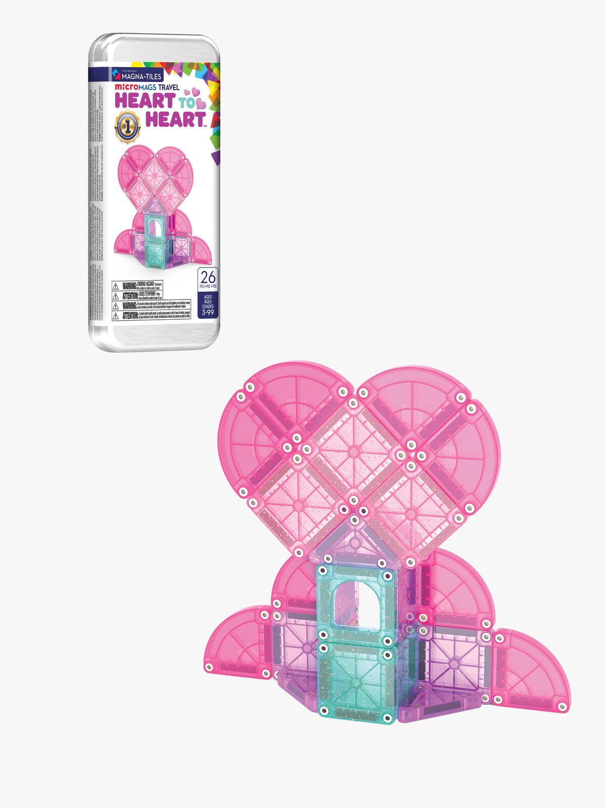 MAGNA-TILES MicroMAGS Reise-Set Heart to Heart 26 Teile