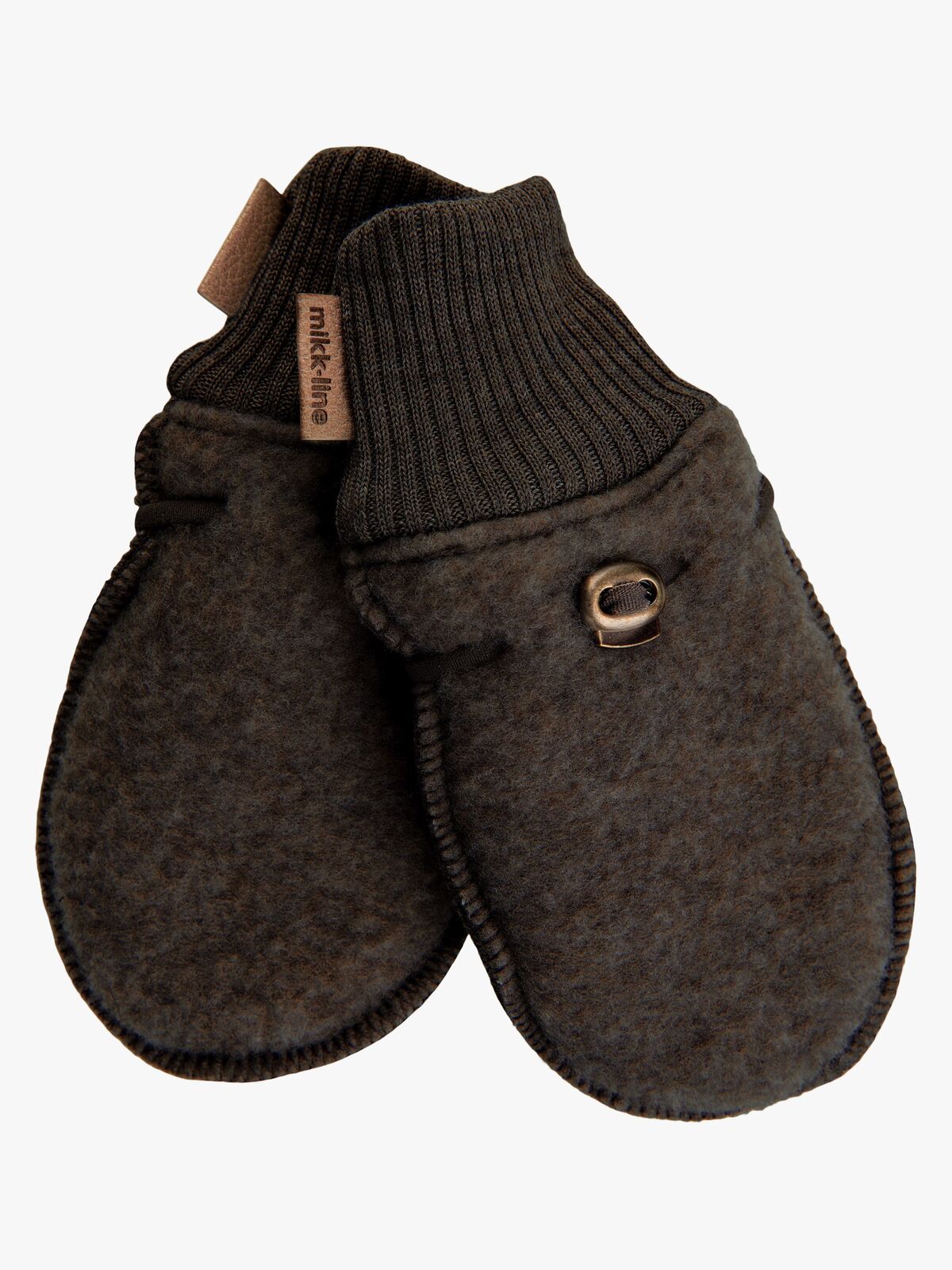 Mikk-Line Fäustlinge Merinowolle, Dark Brown Melange