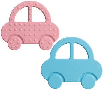RÄTT START Beißspielzeug 2er-Pack Rosa Auto und Blaues Auto, Multi