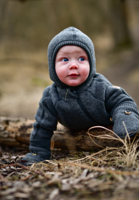 Mikk-Line Wollfilz-Jacke Baby, Anthracite Melange