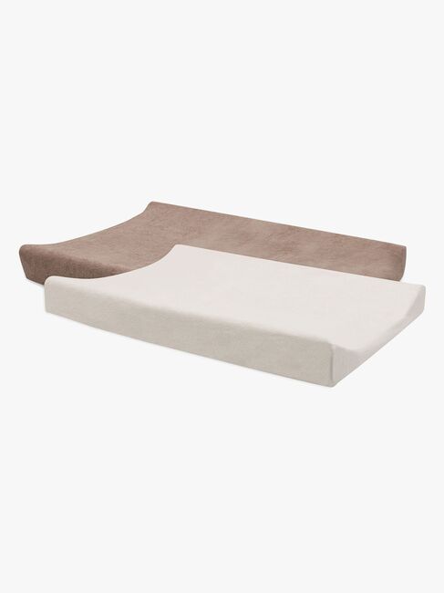 Jollein Wickelauflagenbezüge 50x70cm 2er-Pack, Milky Coffee/Ivory