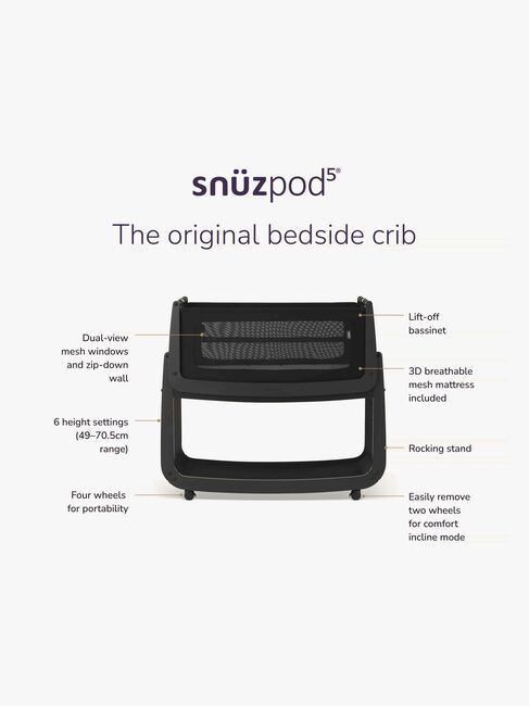 Snüz SnuzPod 5 Beistellbett, Graphite