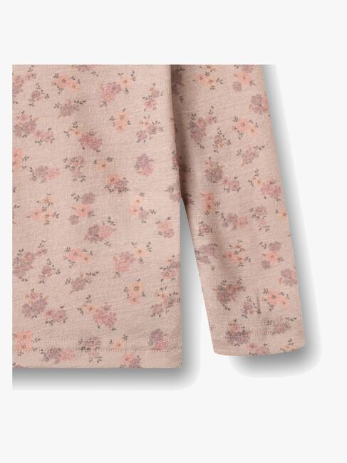 Wheat Alfie Langärmeliges Top Merinowolle, Lilac Flowers