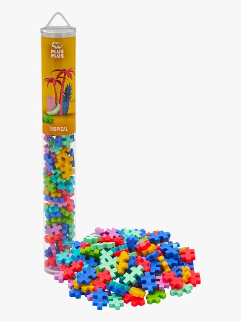 Plus-Plus Bausatz mit Bodenplatte & Röhre New Mix, 4x100 Teile