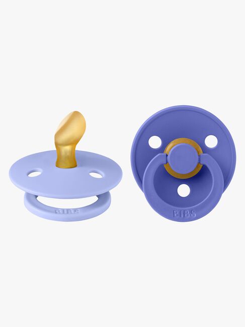 BIBS Colour Schnuller 2er-Pack Latex Größe 1 Anatomisch, Hush/Grape