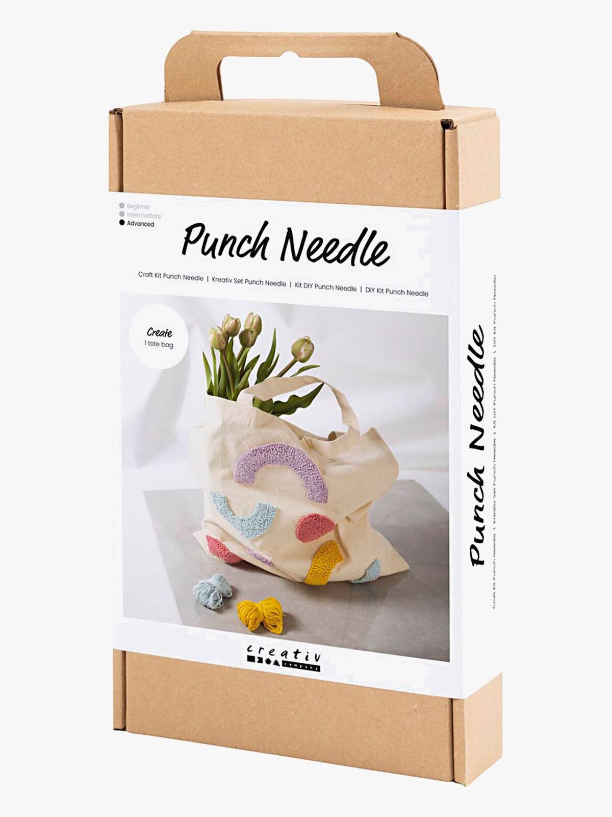 Creativ Company Bastelset Stickerei Stoffbeutel mit Pastellfarben