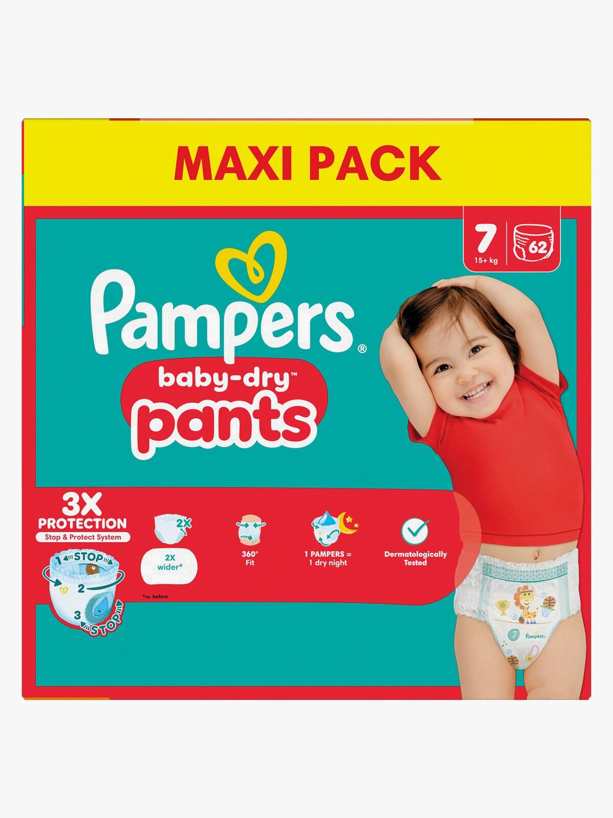 Pampers Baby Dry Pants Windeln Größe 7 15+ kg Maxi 62er-Pack