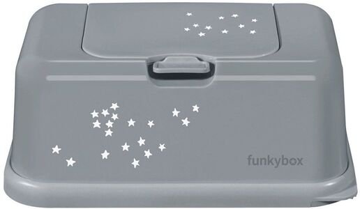 Funkybox Aufbewahrungsbox Feuchttücher Little Stars, Grau