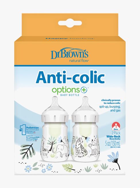 Dr. Brown WideNeck Options+ Babyflaschen 150 ml 2er-Pack, Jungle