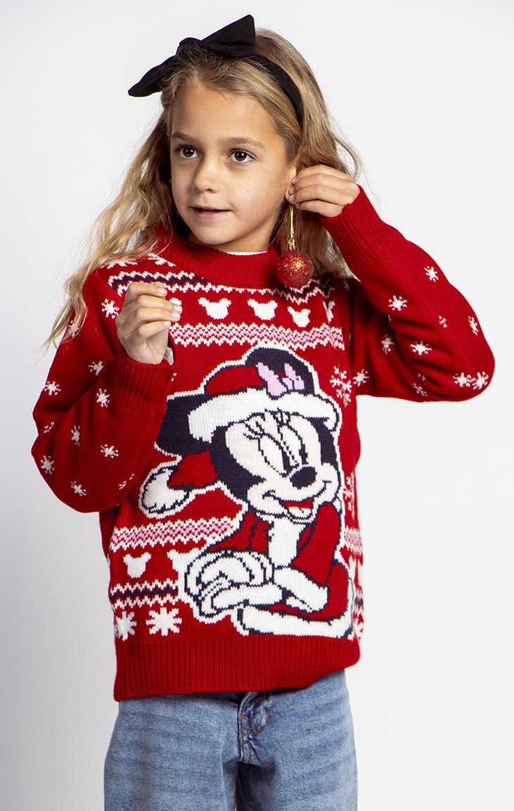 Disney Minnie Maus Weihnachtspullover, Rot