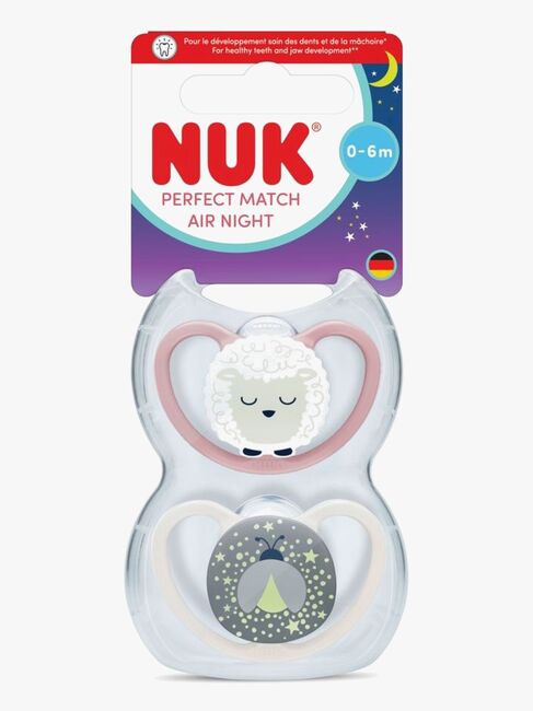 NUK Perfect Match Air Night Schnuller 2er-Pack Größe 1, Sheep