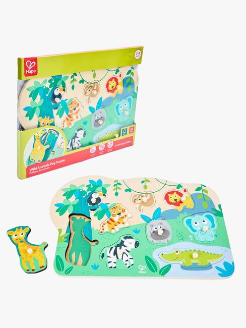 Hape Knopfpuzzle Wilde Tiere 10 Teile