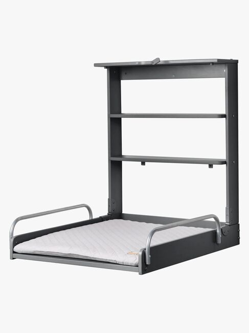 Roba Wandmontierter Wickeltisch & Wickelunterlage, Anthracite Lacquered/Silver Grey