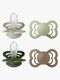 BIBS Supreme Schnuller 4er-Pack Silikon Gr. 2, Sand/Sage/Huntergreen/Dark Oak