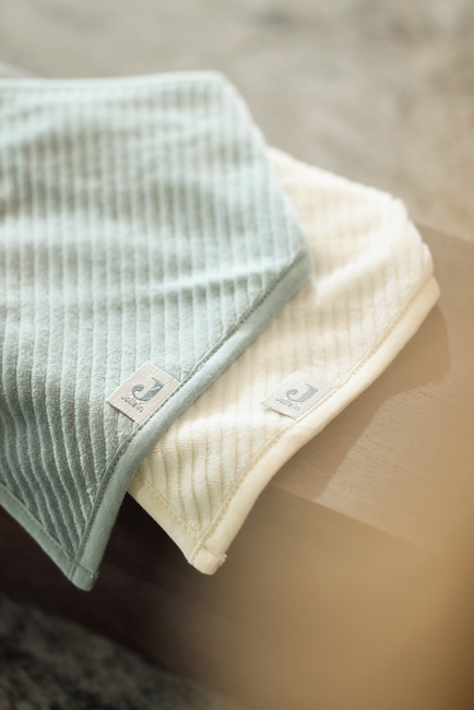 Jollein Velvet Rib Bandana Halstücher 2er-Pack, Sea Green/Ivory