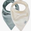 Jollein Velvet Rib Bandana Halstücher 2er-Pack, Sea Green/Ivory