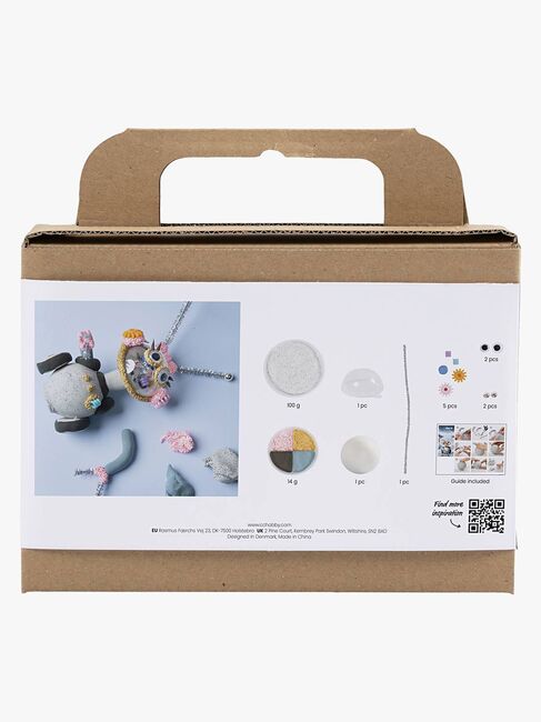 Creativ Company Bastelset Mini Modelliermasse Roboter, Grau/Rosa