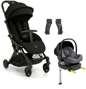 Beemoo Easy Fly Lux 4 Buggy inkl. Route i-Size Babyschale & Basis, Jet Black/Mineral Grey