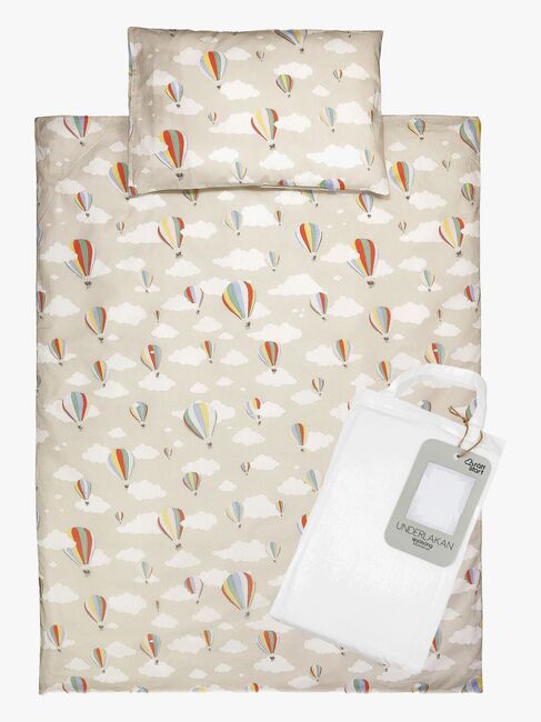 Rätt Start Bettwäsche Babybett 100x130 Luftballon 3-teilig, Greige