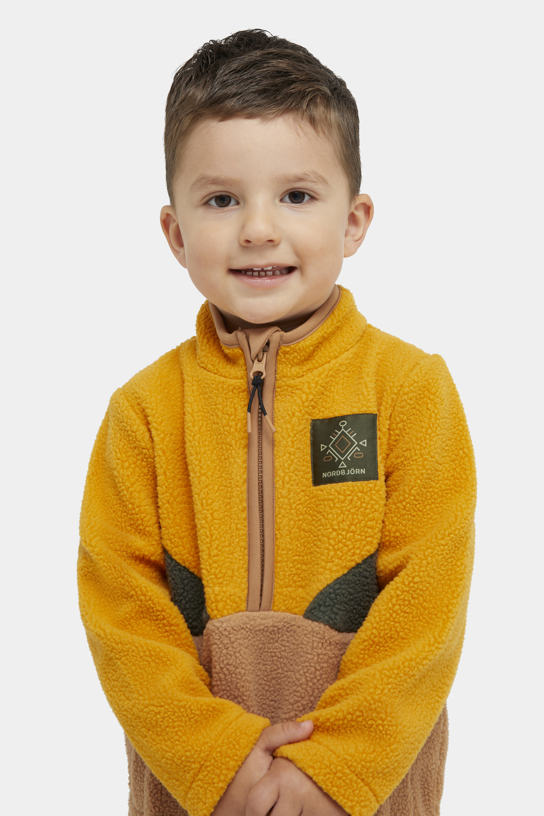 Nordbjörn Rydal Fleecejacke, Inca gold/Deep Depths/Tobacco brown