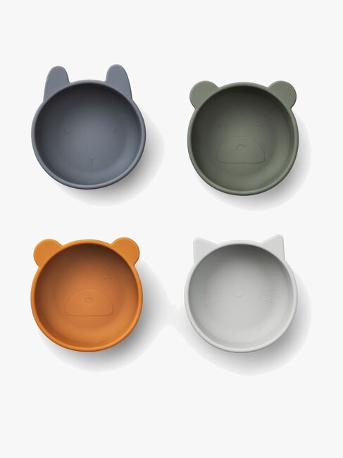 LIEWOOD Iggy Schüsseln Silikon 4er-Pack, Blue