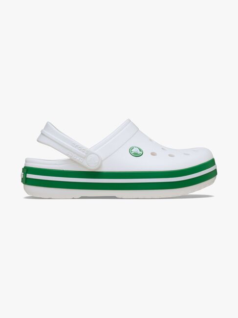 Crocs Crocband Kids Sandalen, White/Green Ivy