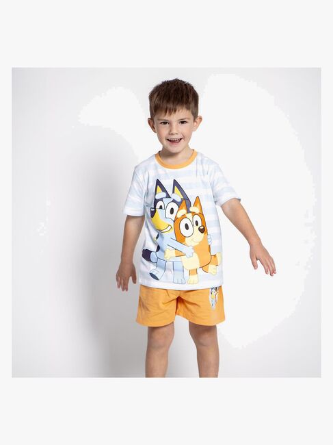 Bluey Pyjama, Hellblau/Orange