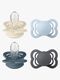 BIBS Supreme Schnuller 4er-Pack Silikon Gr. 1, Ivory/Baby Blue/Petrol/Iron