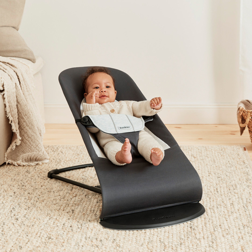 BabyBjörn Balance Soft Babywippe Gewebt Jersey-Stoff, Dunkelgrau/Grau