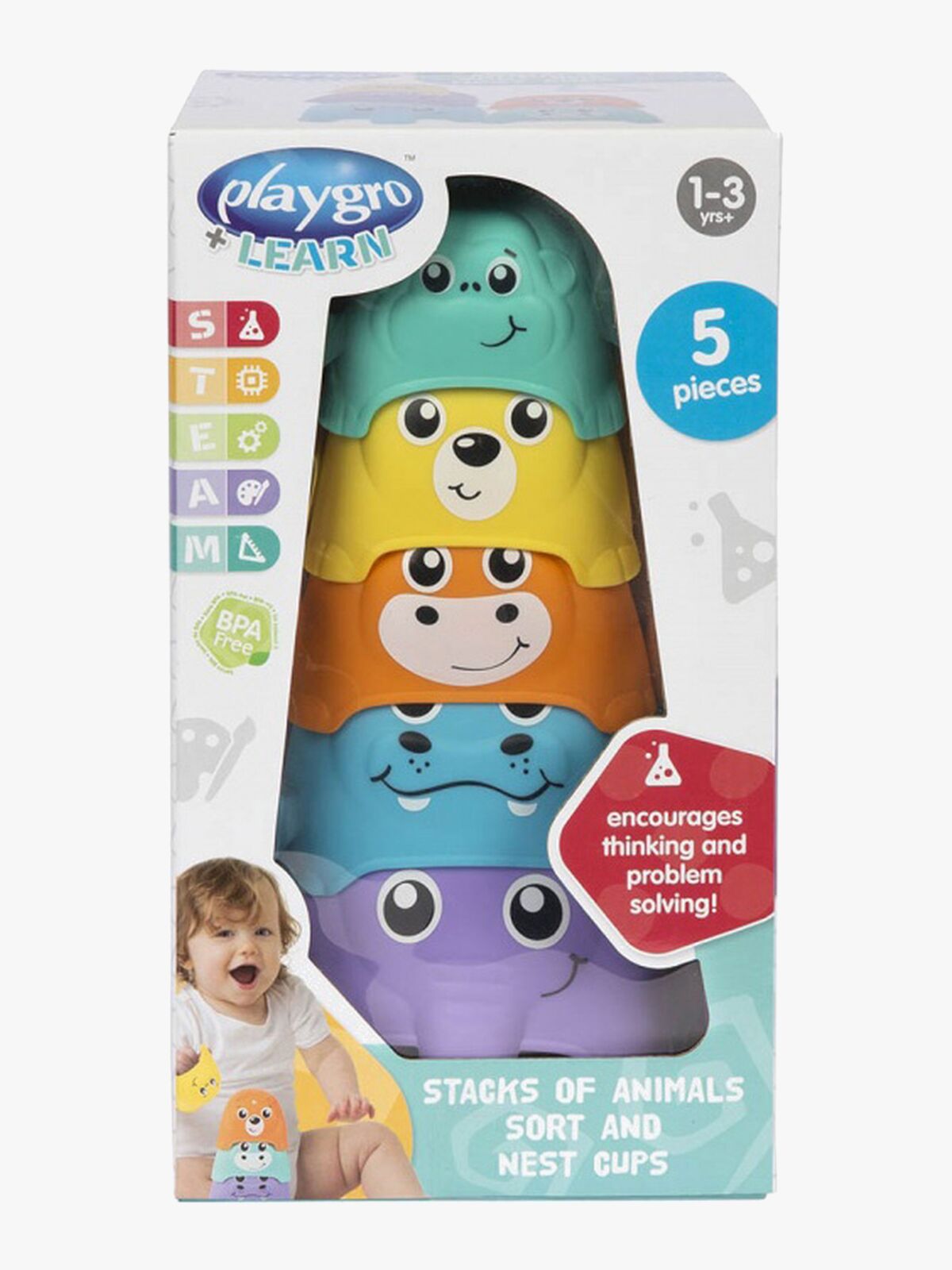 PlayGro Tiere stapeln Aktivitätsspielzeug