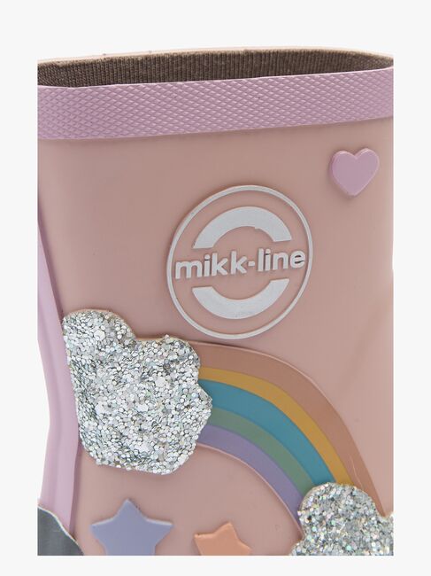Mikk-Line Barefoot Rainbow Gummistiefel, Adobe Rose