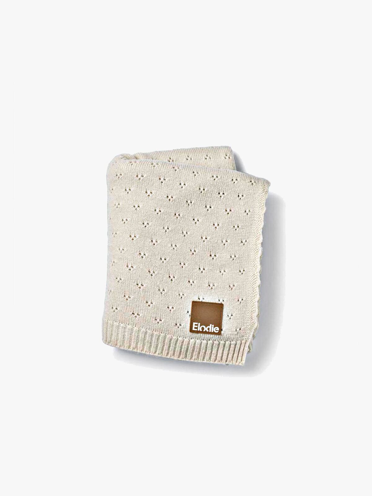 Elodie Lochmuster-gestrickte Decke 100x75 cm, Creamy White