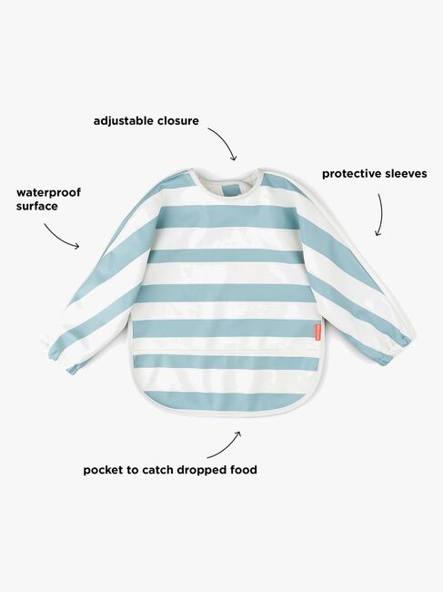 Done By Deer Langärmliges Lätzchen, Stripes Blue