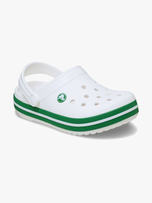 Crocs Crocband Kids Sandalen, White/Green Ivy